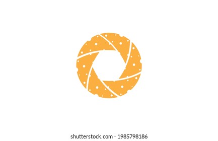 shutter camera with cheese logo symbol vector icon illustration graphic design