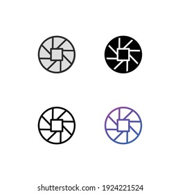 Shutter of camera icon pack, eps 10