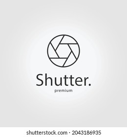 Shutter Camera Logo Line Art Icon Vector Illustration Design