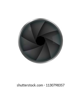 The shutter of the camera. Photographer s equipment. Vector illustration.