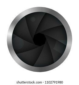 The shutter of the camera. The photographer s lens. Vector illustration. Diaphragm icon.