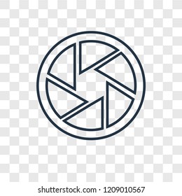 Shutter concept vector linear icon isolated on transparent background, Shutter concept transparency concept in outline style