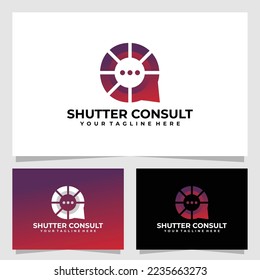 shutter consult logo vector design template