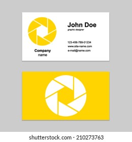 Shutter design element. Business card template
