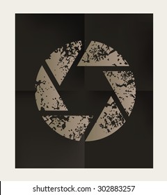 Shutter design on black background, vector