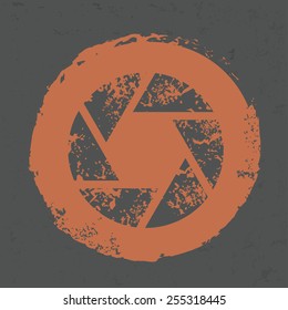 Shutter design on grunge background, grunge vector