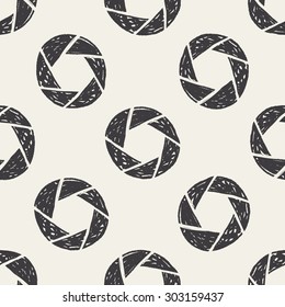 Shutter doodle seamless pattern background