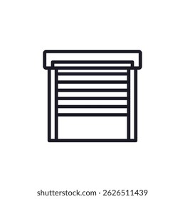 shutter door icon on white, line vector