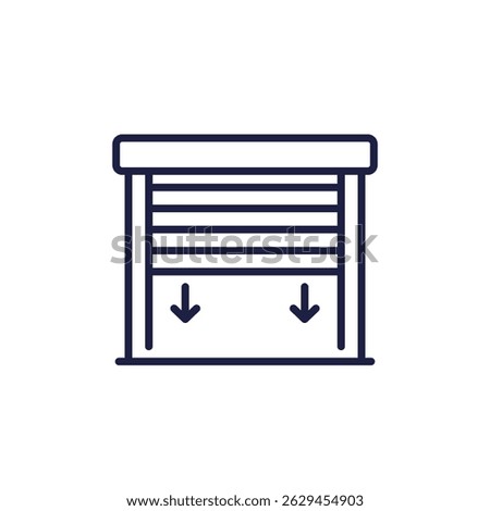 shutter door line icon on white