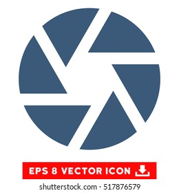 Shutter EPS vector icon. Illustration style is flat iconic blue symbol on white background.