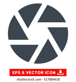 Shutter EPS vector pictogram. Illustration style is flat iconic smooth blue symbol on white background.