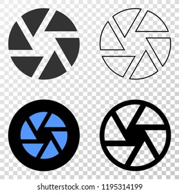 Shutter EPS vector pictograph with contour, black and colored versions. Illustration style is flat iconic symbol on chess transparent background.