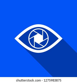 Shutter eye icon with shadow , sign design