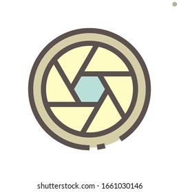 Shutter and film production technology vector icon design.
