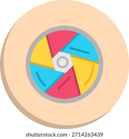Shutter Flat Circle Style Icon