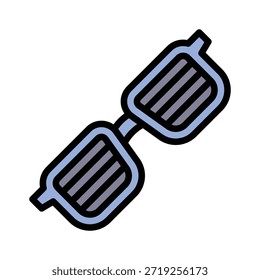 Ilustración vectorial de los vidrios del obturador, icono lleno del estilo