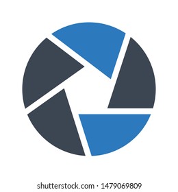 shutter glyph colour vector icon