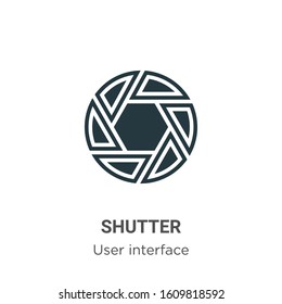 Shutter glyph icon vector on white background. Flat vector shutter icon symbol sign from modern user interface collection for mobile concept and web apps design.
