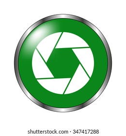 Shutter - green vector icon