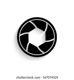 Shutter icon - black vector illustration with  shadow
