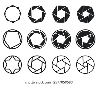 shutter icon. camera aperture. photography symbol

