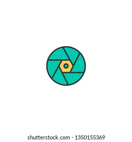 Shutter icon design. Photography and video icon vector illustration