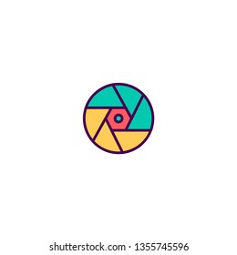 Shutter icon design. Photography and video icon vector illustration