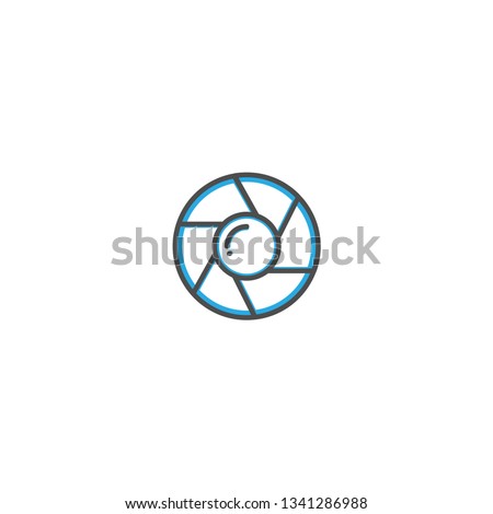 Shutter icon design. Photography and video icon line vector illustration design