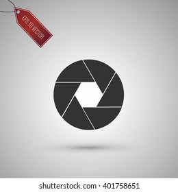 Shutter icon isolated on gray background. EPS 10 vector