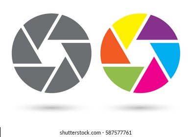 Shutter icon isolated on white background, for web design, app, logo, UI, vector illustration