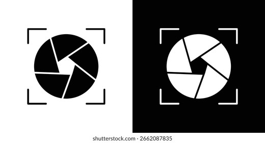 Shutter icon isolated silhouette on white background. Vector illustration.