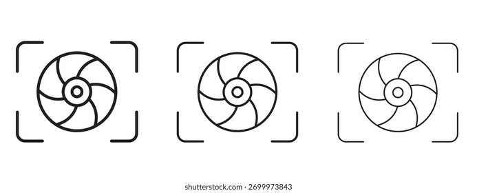 Shutter icon linear style sign for mobile concept and web design.