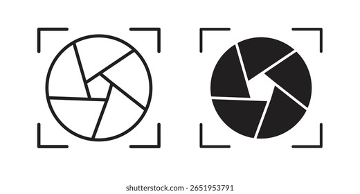 Icono del obturador. conjunto de símbolos de Vector moderno