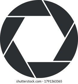 Icono de obturador. Fotografía o tema de video. Icono de vector plano simple.