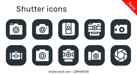  shutter icon set. 10 filled shutter icons. Simple modern icons about  - Photo camera, Camera, Photo, Shutter