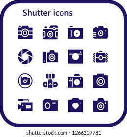  shutter icon set. 16 filled shutter icons. Simple modern icons about  - Camera, Photo camera, Photo