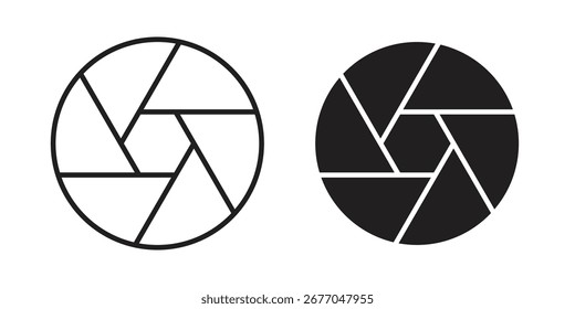 Shutter-Icon Set Line Art und Glyphe Design. EPS10