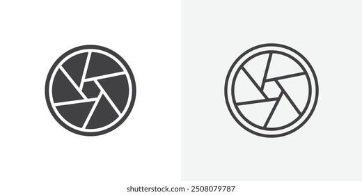 Shutter icon in solid and outlined style