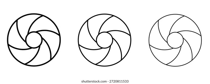 Shutter icon thin line symbol on white background, editable stroke vector illustration