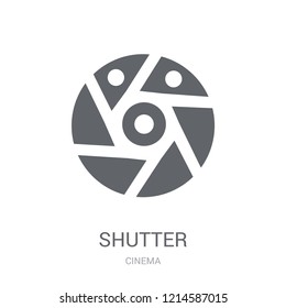 Shutter icon. Trendy Shutter logo concept on white background from Cinema collection. Suitable for use on web apps, mobile apps and print media.