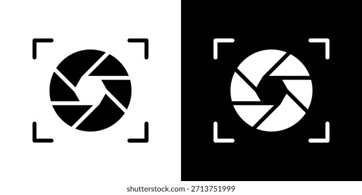 Ícone do obturador. Ilustração vetorial. Silhueta em preto