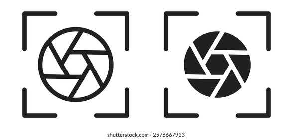 Shutter icons in outline and stroke versions