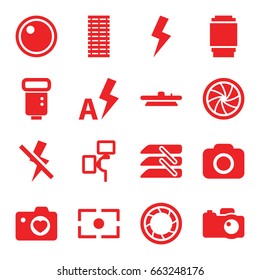 shutter icons set. set of 16 shutter filled icons such as heart with camera, blinds, camera, flash