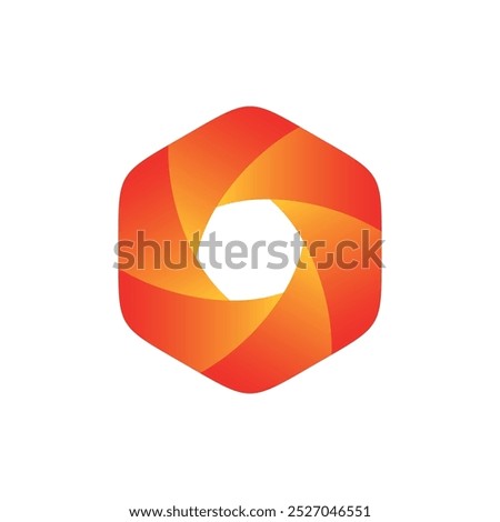 Shutter Lens Photography Hexagon Vector Logo Template Illustration Design