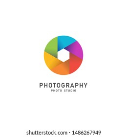 Shutter Lens Photography Logo Design Vector Icon