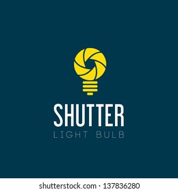 Shutter light bulb abstract logo template