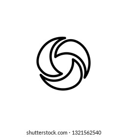 Shutter Line Icon In Flat Style Vector For Apps, UI, Websites. Black Icon Vector Illustration.
