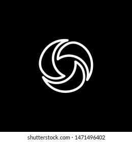 Shutter Line Icon On Black Background. Black Flat Style Vector Illustration