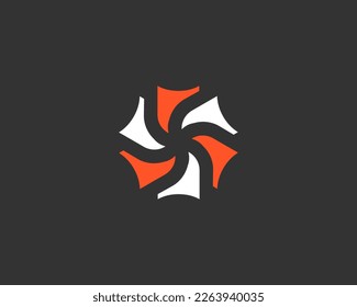 Shutter logo design. Creative fan logotype. Universal flower vortex vector sign. Vector illustration.