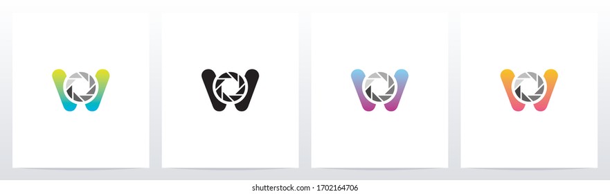 Obturador en el diseño del logotipo de la letra W